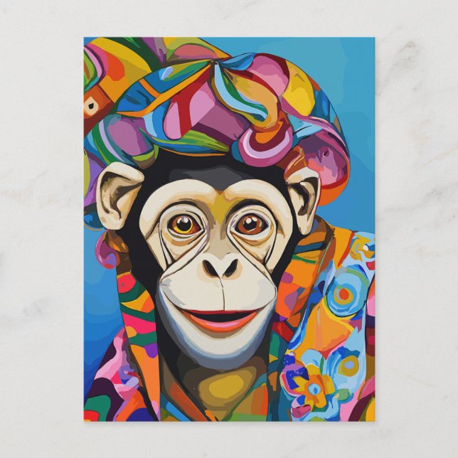 Colourful Monkey  Postcard (Front)