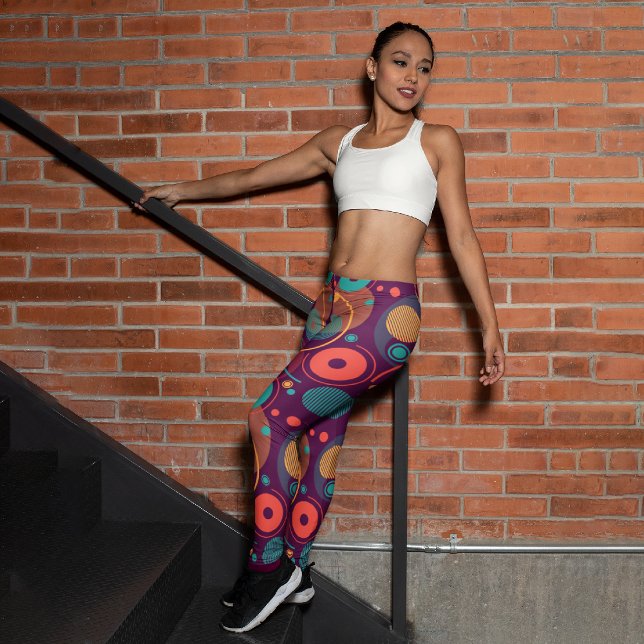 Colourful Monochrome Shapes Capri Leggings (Creator Uploaded)