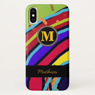 colourful monogram abstract cool iPhone x case