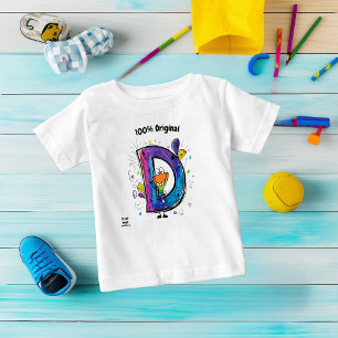 Colourful Monogram D – Fun and Customisable Design Baby T-Shirt