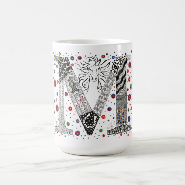 Colourful Monogram Letter M Mug (Center)
