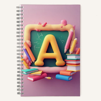 🖍️ Colourful Monogram Letter School Learning Set Notebook