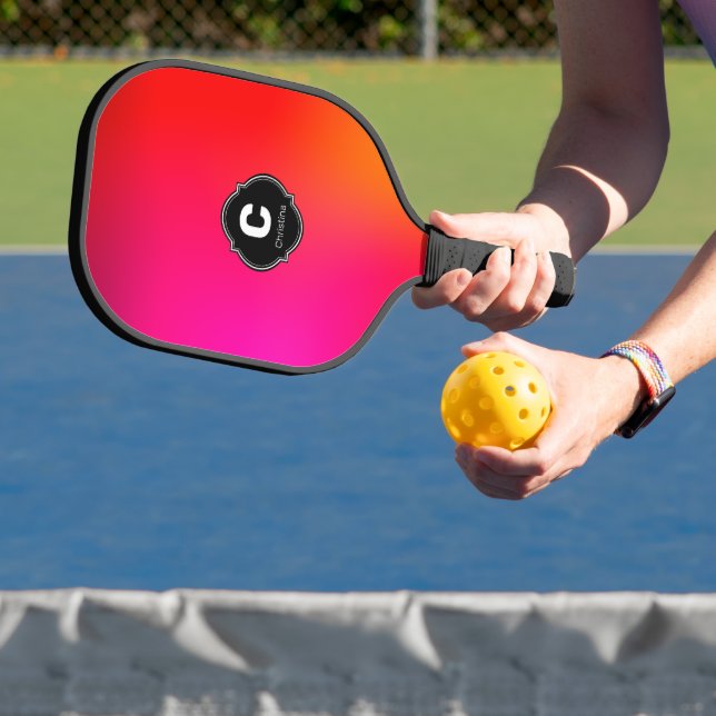 Colourful Monogram Name Pickleball Paddle (Insitu)