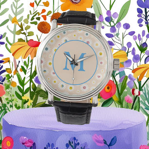 Colourful Monogram Smiling Daisy personalised Watch