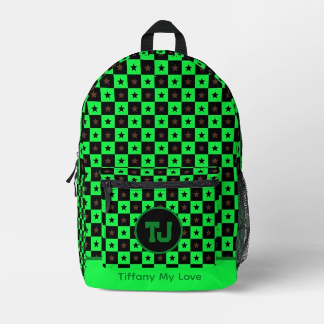 Colourful Monogrammed Back To School Girls Backpac Printed Backpack (Front)