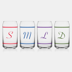 Colourful Monogrammed Drinkware Set Can Glass