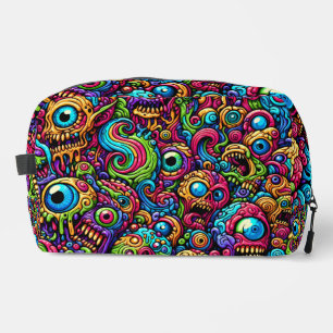 Colourful monster patterns dopp kit