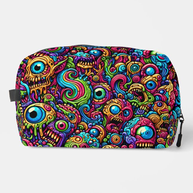 Colourful monster patterns dopp kit (Front)