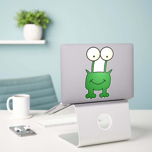 Colourful monster vinyl sticker (Laptop On Desk)