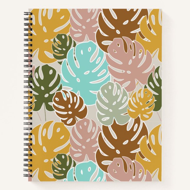 Colourful monstera jungle notebook (Front)