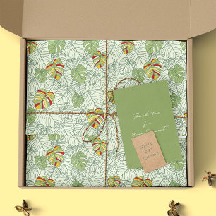 Colourful Monstera Leaves Jungle Tissue Paper