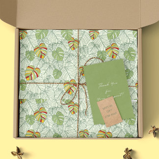 Colourful Monstera Leaves Jungle Tissue Paper