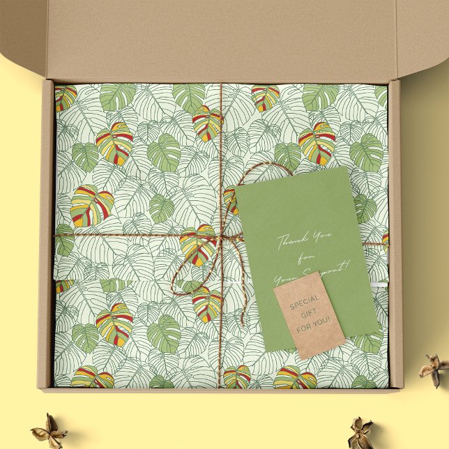 Colourful Monstera Leaves Jungle Tissue Paper (Creator Uploaded)