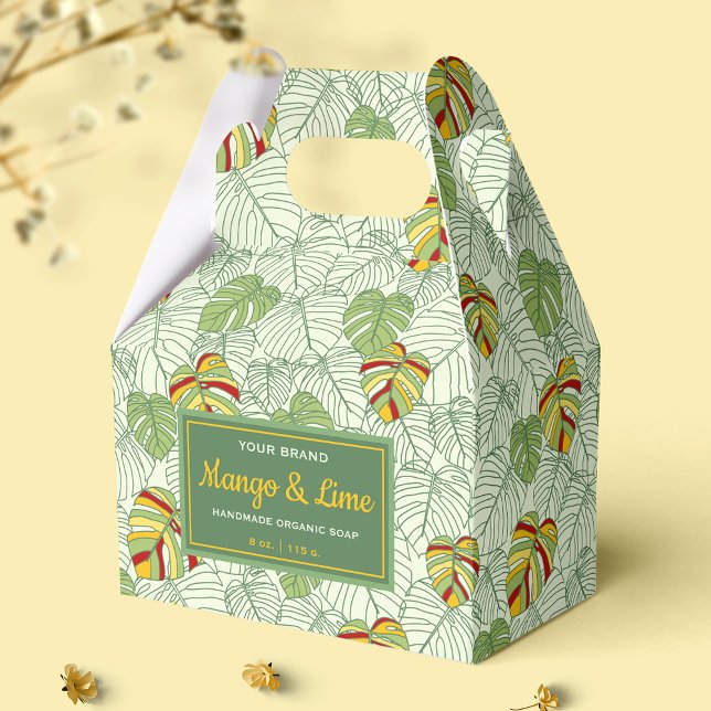 Colourful Monstera Leaves Retro Bath Product Box (Creator Uploaded)