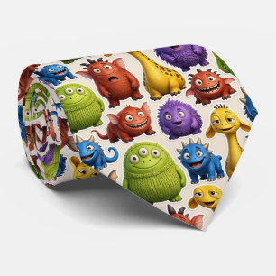Colourful Monsters Teacher or School Principal Tie