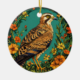 Colourful Montagu's harrier Bird Ceramic Ornament