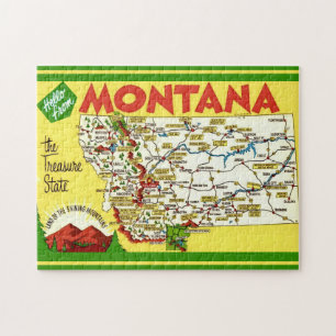 Colourful Montana Map 11x14 Jigsaw Puzzle