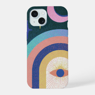 Colourful Moon Eye Arch Symbol Art iPhone 15 Case