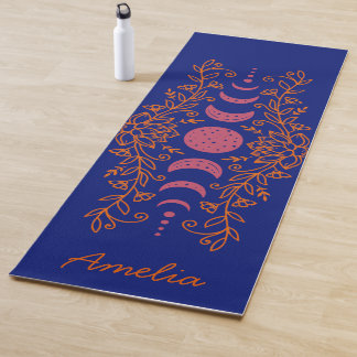 Colourful Moon Phase Celestial Stars Lotus Yoga Mat