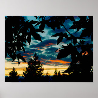 Colourful morning sunrise in the Pacific Northwest Poster