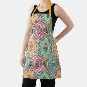 Colourful Moroccan  inspired pattern arty Apron