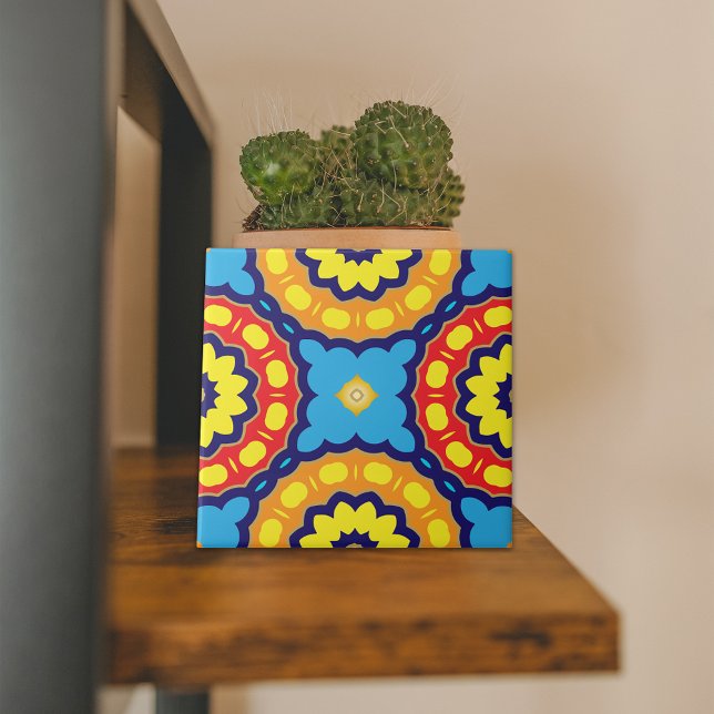 Colourful Moroccan Mandala Ethnic Geometric Mosaic Ceramic Tile (Creator Uploaded)