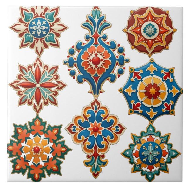 Colourful,Moroccan,mosaic, Ceramic Tile (Front)