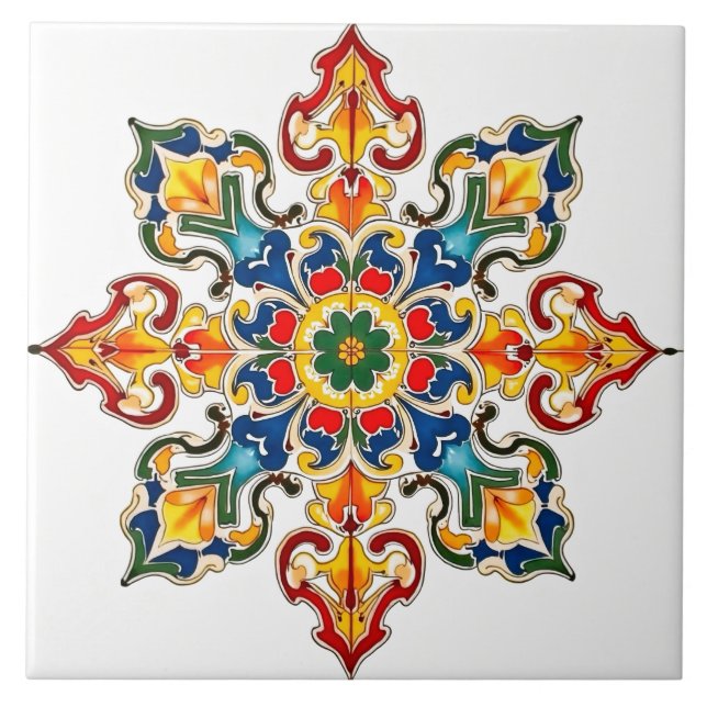 Colourful,Moroccan,mosaic, Ceramic Tile (Front)