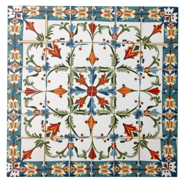 Colourful,Moroccan,mosaic, Ceramic Tile (Front)