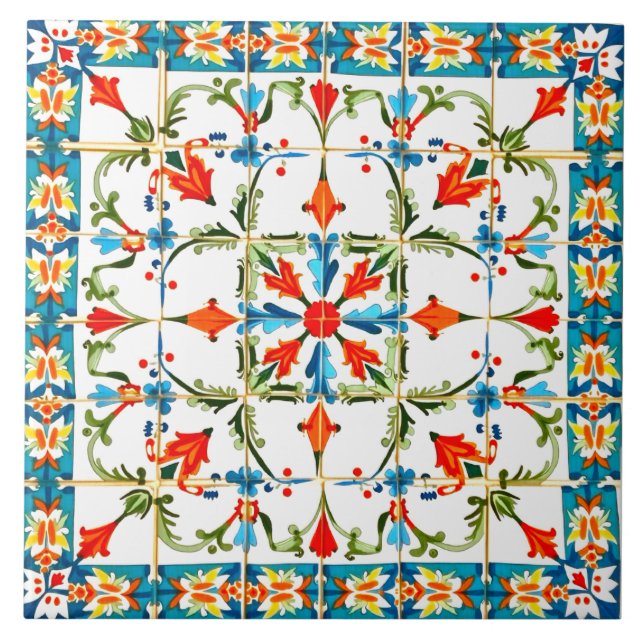 Colourful,Moroccan,mosaic, Ceramic Tile (Front)