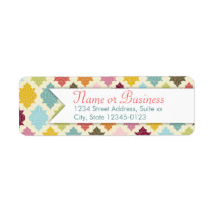 Colourful Moroccan Quatrefoil Custom Address Return Address Label