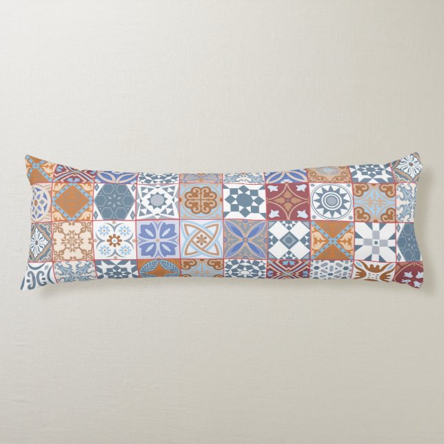 Colourful Moroccan tile Body Cushion (Front)