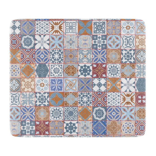 Colourful Moroccan tile Cutting Board (Front)