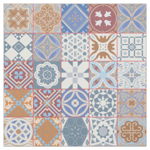 Colourful Moroccan tile Fabric