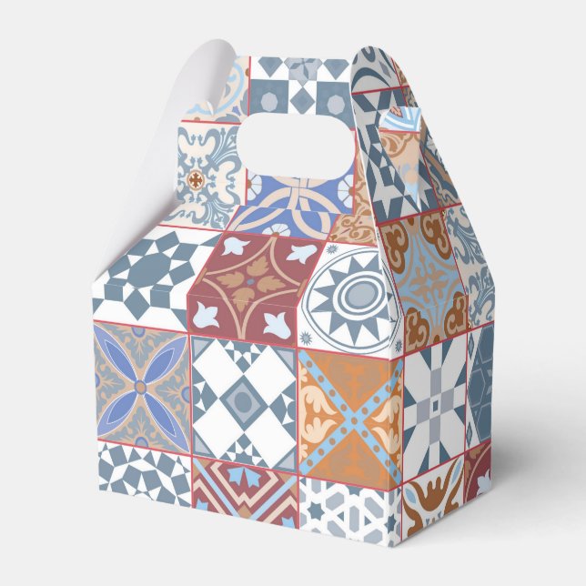 Colourful Moroccan tile Favour Box (Front Side)