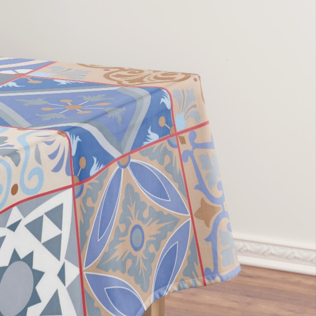 Colourful Moroccan tile Tablecloth (In Situ)