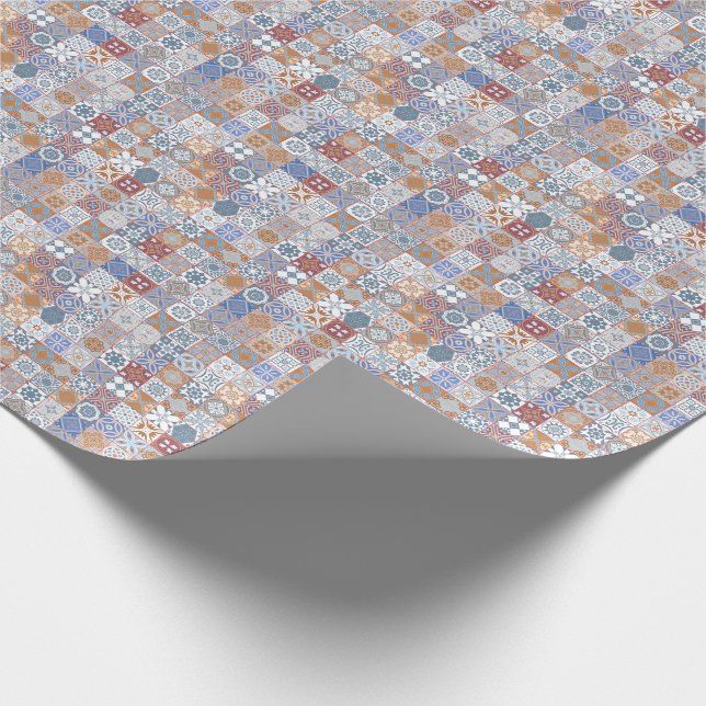 Colourful Moroccan tile Wrapping Paper (Corner)