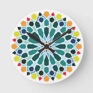 Colourful moroccan tiles Wall Clock