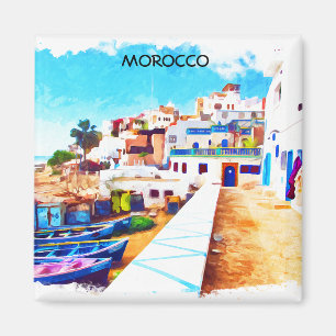 Colourful Morocco Travel Watercolor Magnet