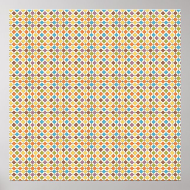 Colourful Morrocan Tiles Pattern Poster (Front)