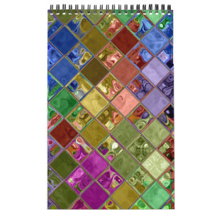 Colourful Mosaic Art Customisable Calendar