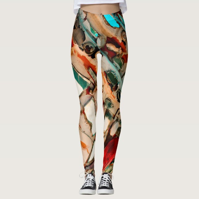Colourful Mosaic Art Leggings (Front)