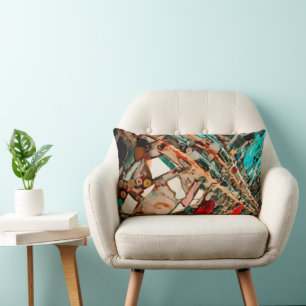 Colourful Mosaic Art Lumbar Cushion