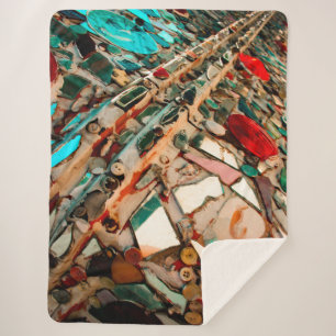 Colourful Mosaic Art Sherpa Blanket