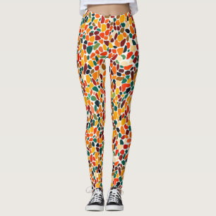 Colourful Mosaic Autum Colours Leggings