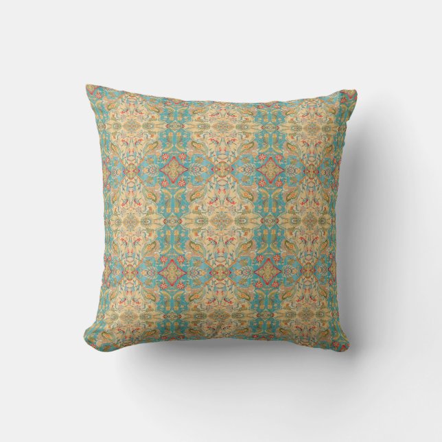 Colourful Mosaic Aztec Pattern Indian Mexican Ethn Cushion (Front)
