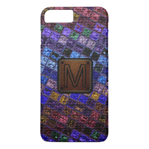 Colourful Mosaic Burlap Elegant Leather Look #17 iPhone 8 Plus/7 Plus Case