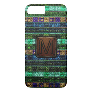 Colourful Mosaic Burlap Elegant Leather Look #19 iPhone 8 Plus/7 Plus Case