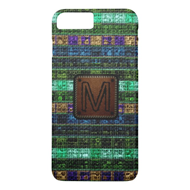Colourful Mosaic Burlap Elegant Leather Look #19 Case-Mate iPhone Case (Back)
