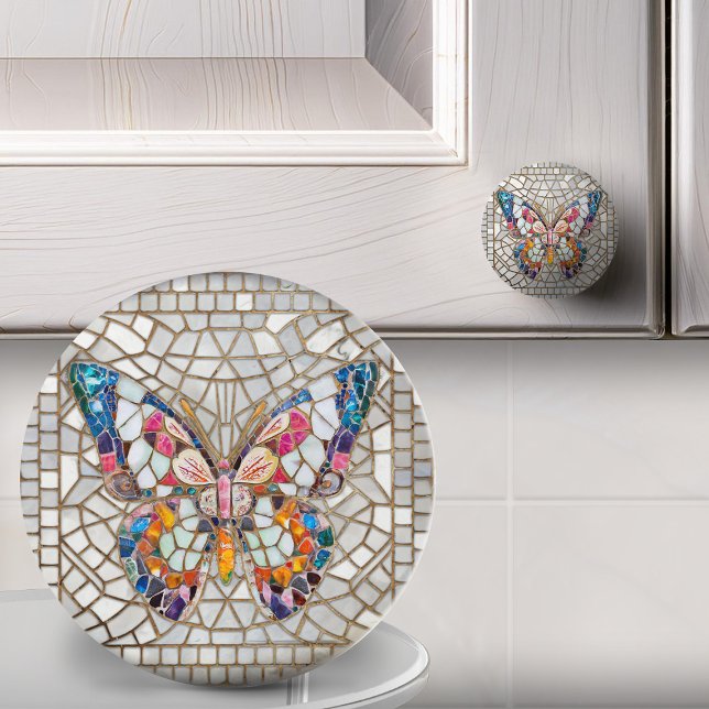 Colourful Mosaic Butterfly  Ceramic Knob (Creator Uploaded)